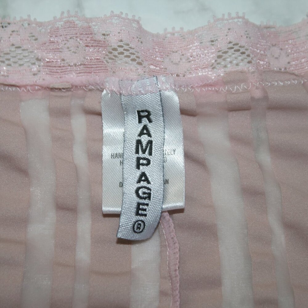 RAMPAGE Chemise Slip Bodycon Stretch Form Fitted Sheer Lace Nude Pink Medium - Picture 6 of 16